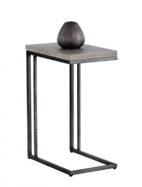 SR-102166 C-Shaped End Table w/ Concrete top