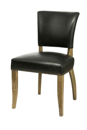 SL-002 Black Bicast Leather Dining Chair