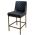 R-1370 Grey Leather Bar Counter Stool with Bronze Steel Frame